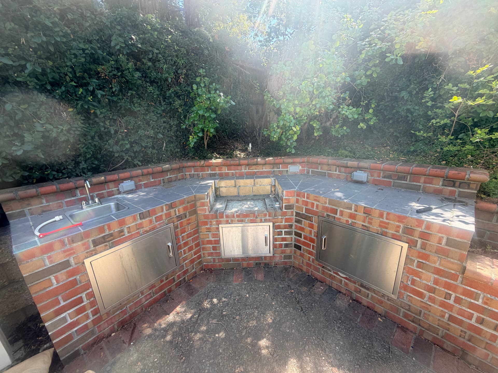 Outdoor BBQ Station Gets Power Restored and Ready to Use image
