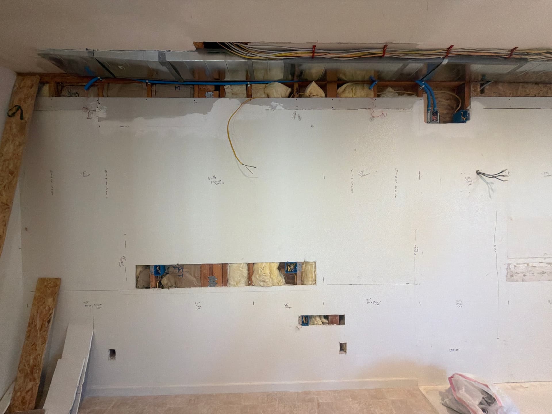 Kitchen Remodel Rough-In With Outlet Relocation and LED Shelf Lighting Prep image