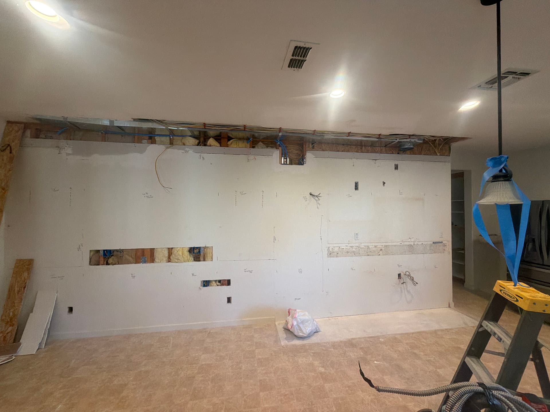 Gallery photos for Kitchen Remodel Rough-In With Outlet Relocation and LED Shelf Lighting Prep: Image #1