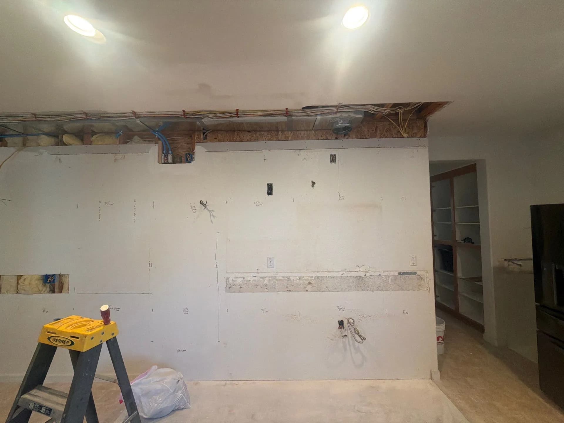Gallery photos for Kitchen Remodel Electrical Rough-In to Finished Lighting Install: Image #1