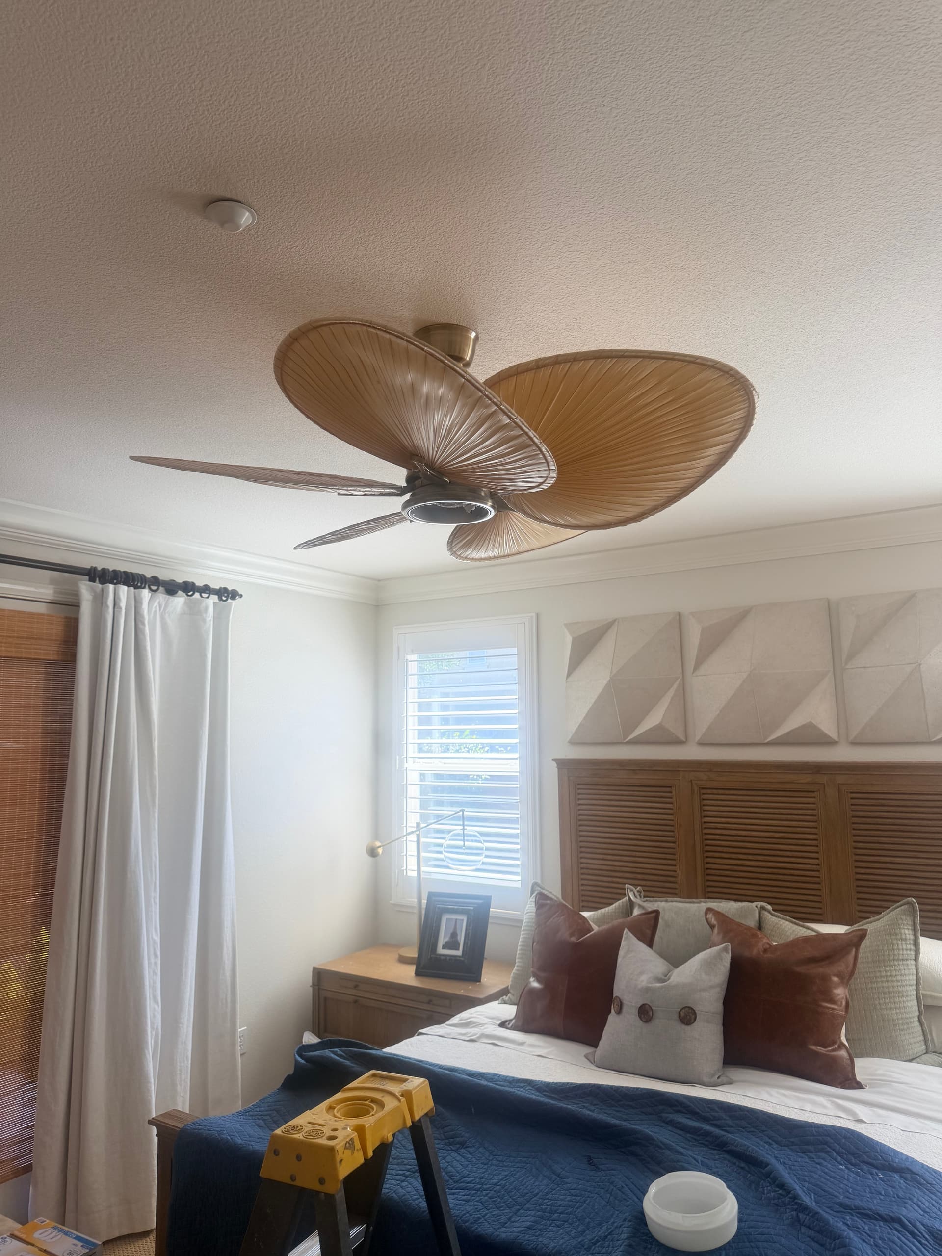 Ceiling Fan Out, Modern Chandelier In - Bedroom Lighting Done Right image